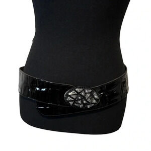 Vintage | Pelletteria Number One | Patent Leather  Jewel Made in Italy Belt